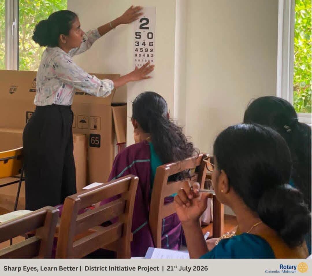 The Rotary Club of Colombo Mid Town of Rotary District 3220 completed the phase 1 of Sharp Eyes Learn Better, at the Wadduwa Central College, marking the beginning of a transformative initiative dedicated to improving children’s vision and supporting better learning outcomes: photo 2