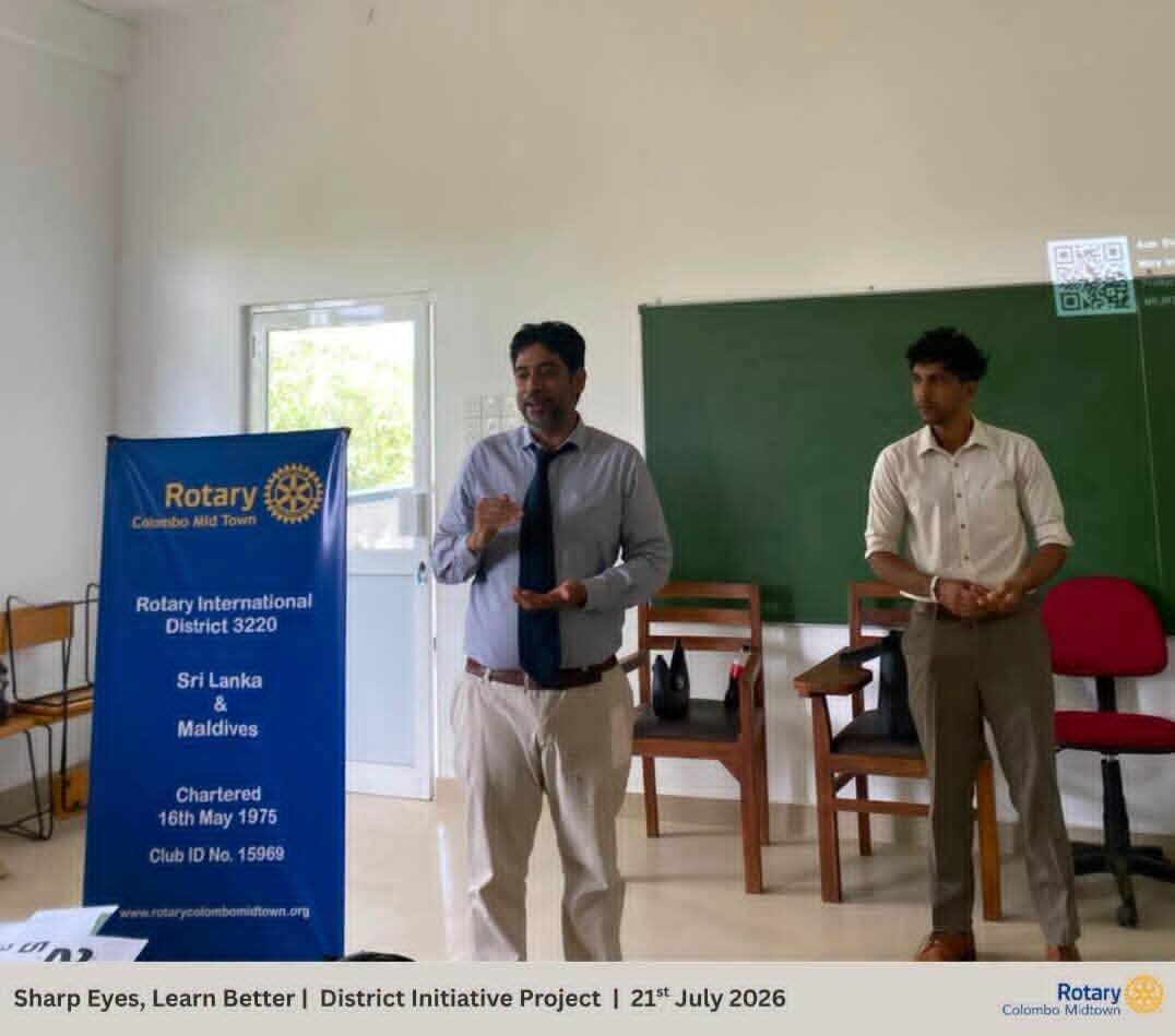 The Rotary Club of Colombo Mid Town of Rotary District 3220 completed the phase 1 of Sharp Eyes Learn Better, at the Wadduwa Central College, marking the beginning of a transformative initiative dedicated to improving children’s vision and supporting better learning outcomes: photo 5